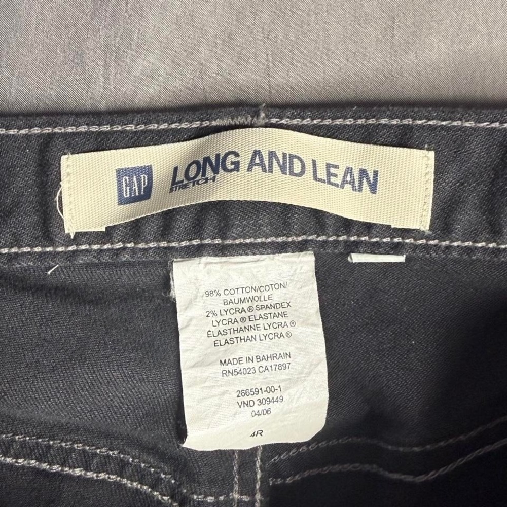 Y2K GAP Long and Lean Stretch Denim Black Flare Jeans, Size 4 - Picture 8 of 8
